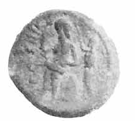 Ancient coin with figure